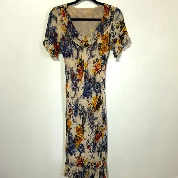 vintage 1990s silk beaded dress Vintage 90s Scala Black Beaded Silk Backless Mini Dress main image 0